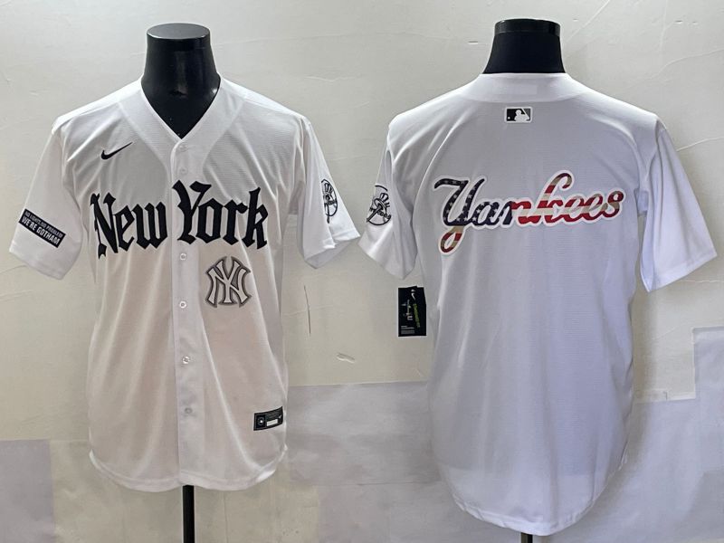 Men 2025 New York Yankees Blank White Five generations Joint Name Nike MLB Jersey style 120->new york yankees->MLB Jersey